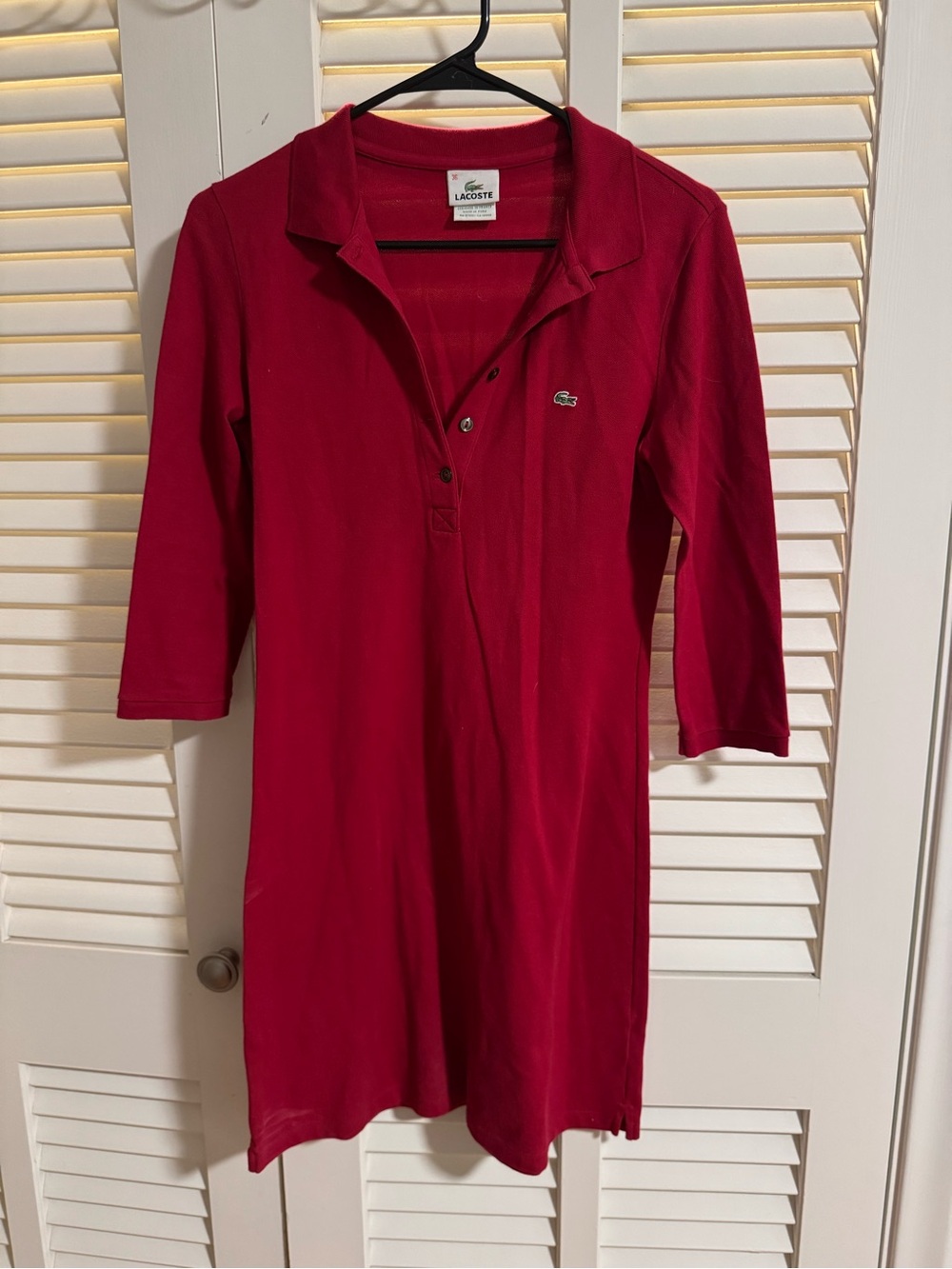 Lacoste Women's Crimson Red Polo Shirt Dress